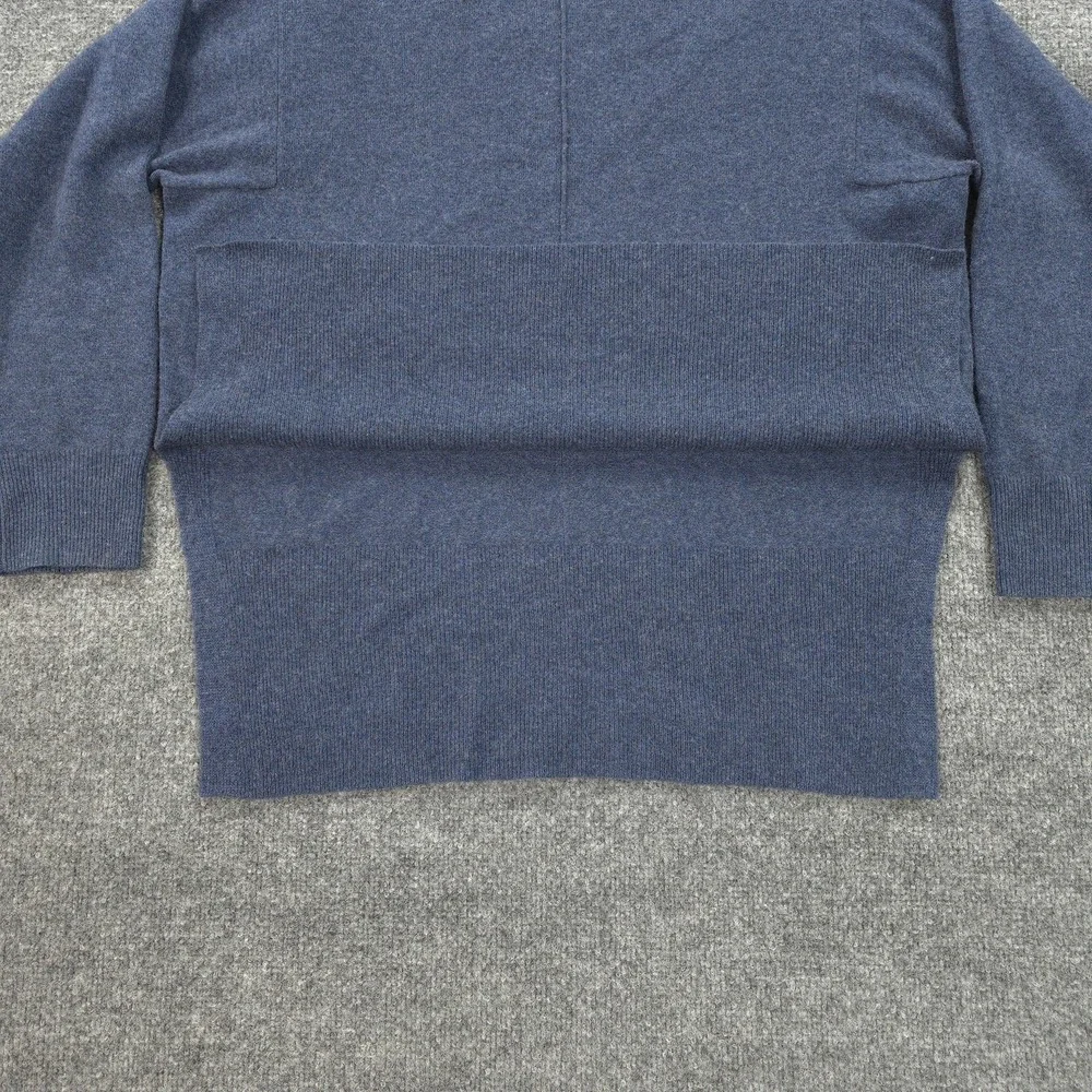 Gentle Herd Sweater Womens Large Blue Wool Cashmere Mock Neck Pullover Soft‎